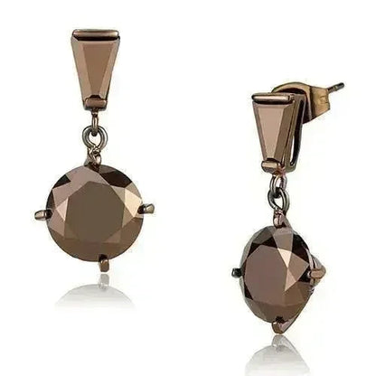 IP Coffee Brass Earrings with CZ Stones – Femstylo