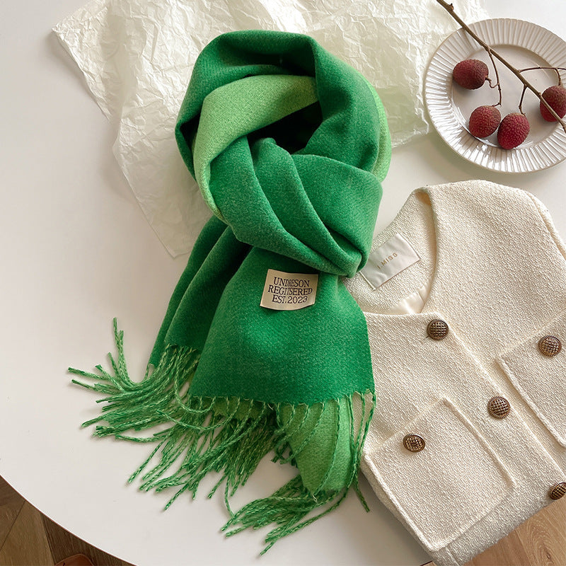 Double-sided Artificial Cashmere Scarf Women&