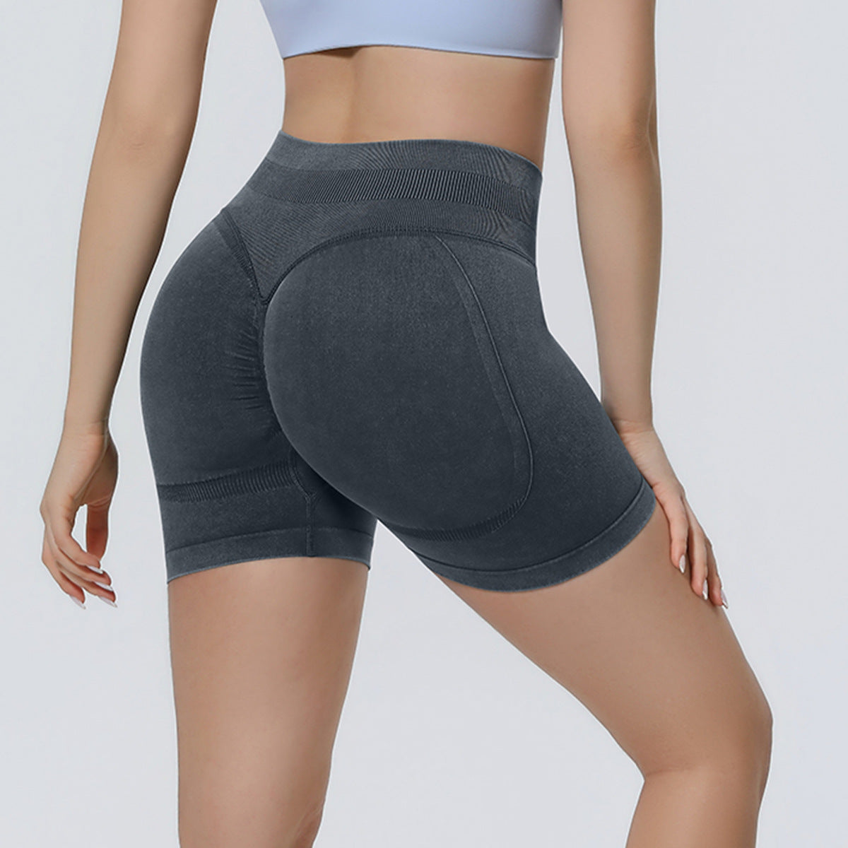 Seamless Knitted Sand-washed Yoga Shorts