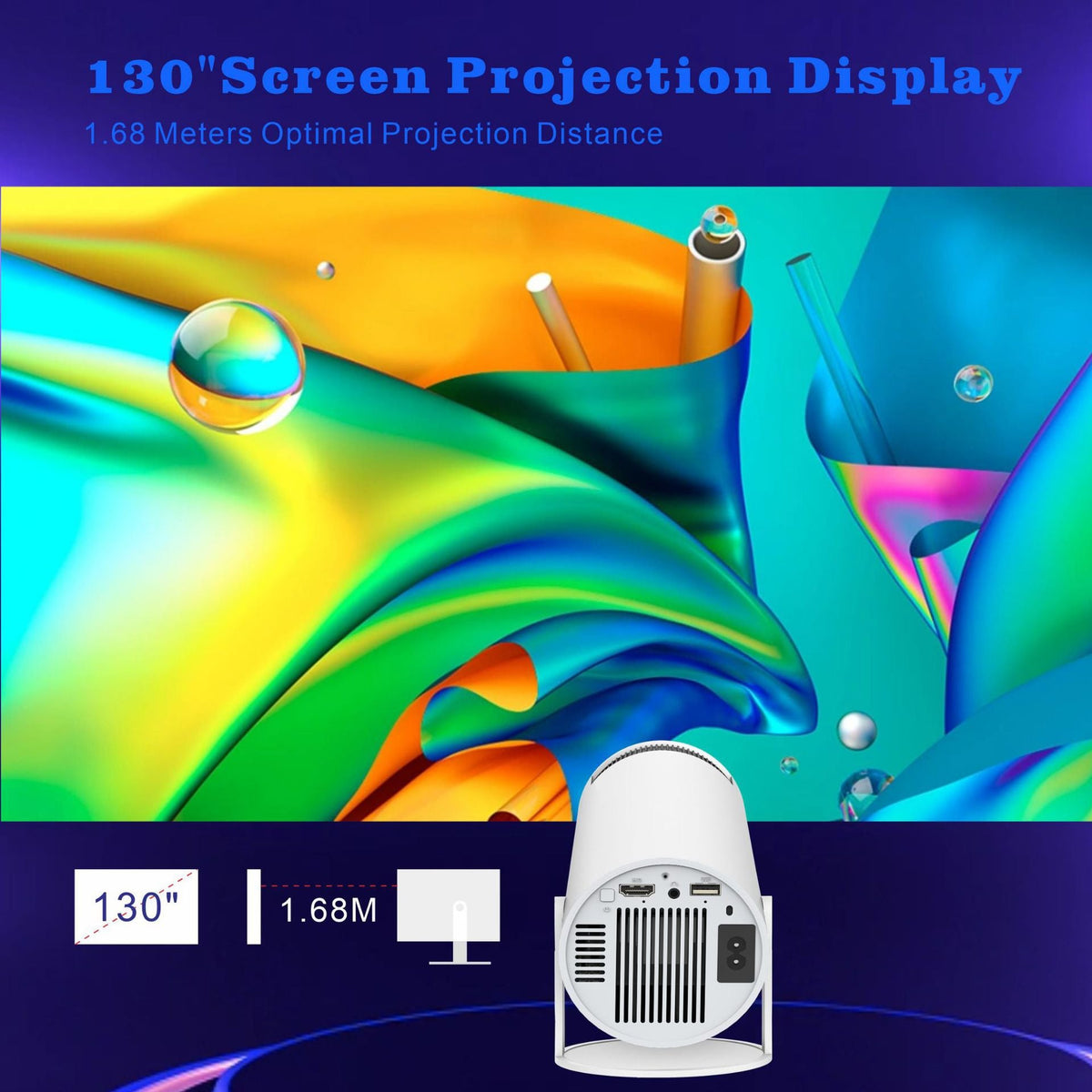 H713 Ultra High Definition 4K Projector Intelligent Home Office Conference Living Room