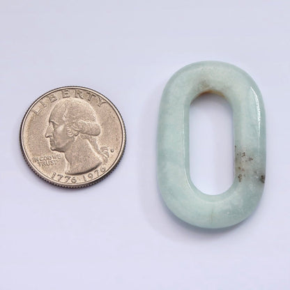 40mm Amazonite Natural Gemstone Open Oblong Rectangular Jewelry Findings | Z-549