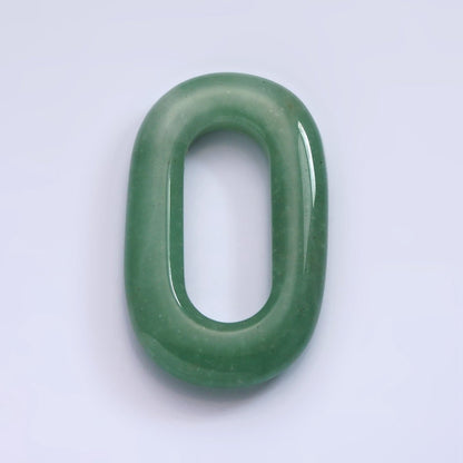 40mm Aventurine Natural Gemstone Open Oblong Rectangular Jewelry Findings | Z-543