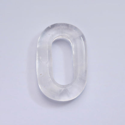 40mm Clear Quartz Natural Gemstone Open Oblong Rectangular Jewelry Findings | Z-550