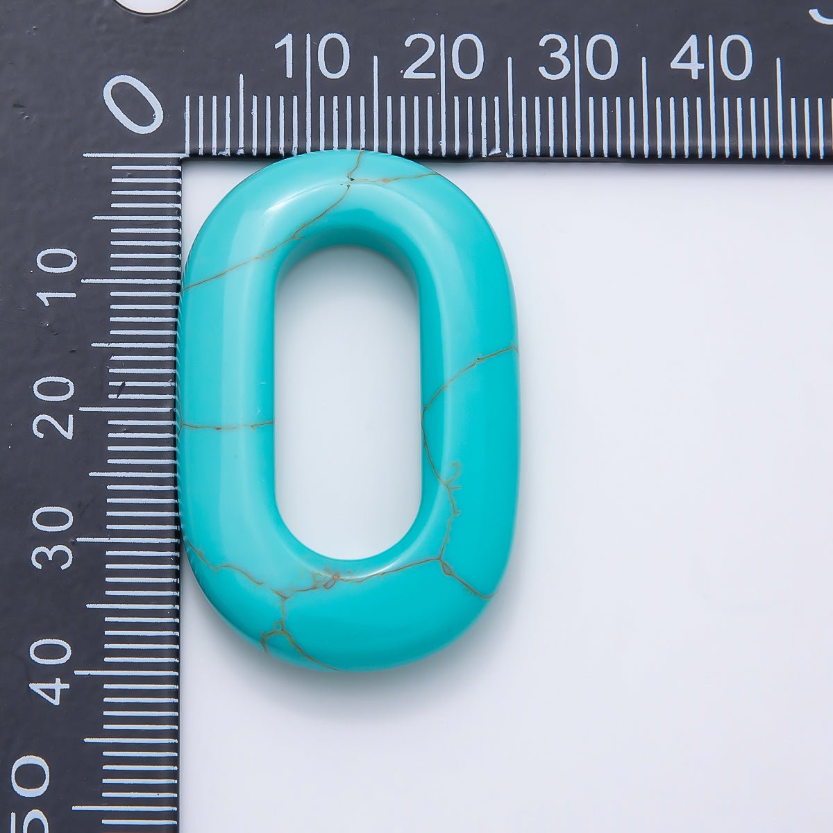 40mm Turquoise Gemstone Open Oblong Oval Charm Link Jewelry Findings | Findings-00417