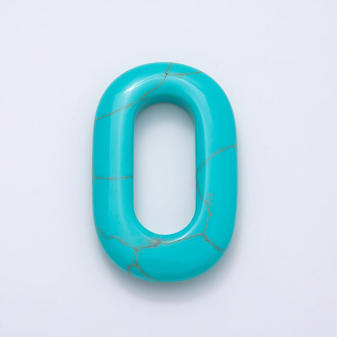 40mm Turquoise Gemstone Open Oblong Oval Charm Link Jewelry Findings | Findings-00417