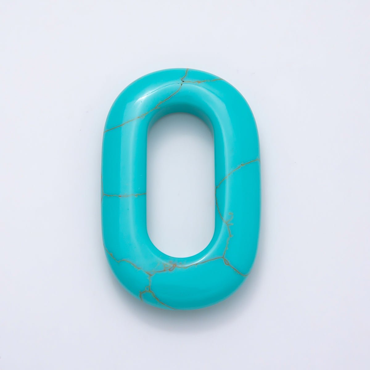 40mm Turquoise Gemstone Open Oblong Oval Charm Link Jewelry Findings | Findings-00417