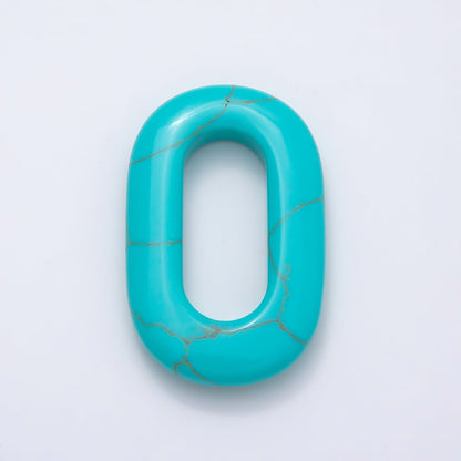 40mm Turquoise Gemstone Open Oblong Oval Charm Link Jewelry Findings | Findings-00417
