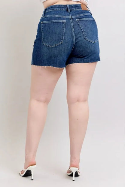 Judy Blue Full Size High Waist Criss-Cross Waistband Denim Shorts Plus Size