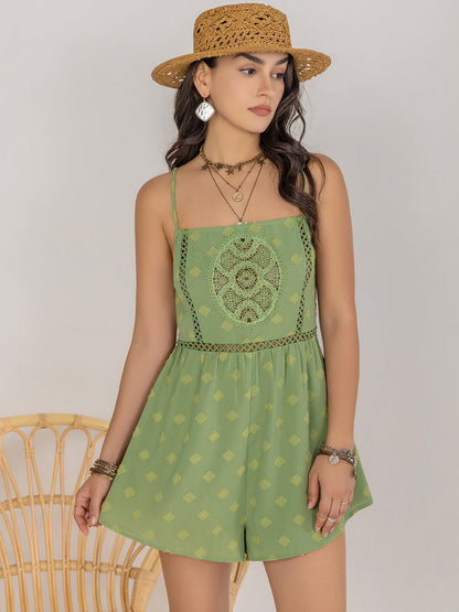 Square Neck Spaghetti Strap Romper