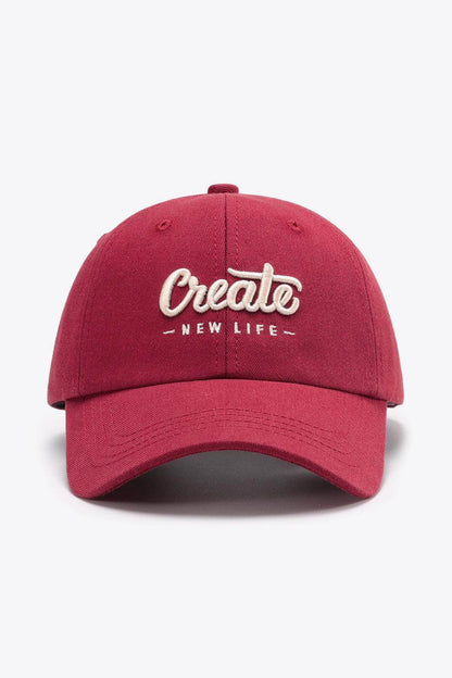 CREATE NEW LIFE Adjustable Cotton Baseball Cap for All Sizes
