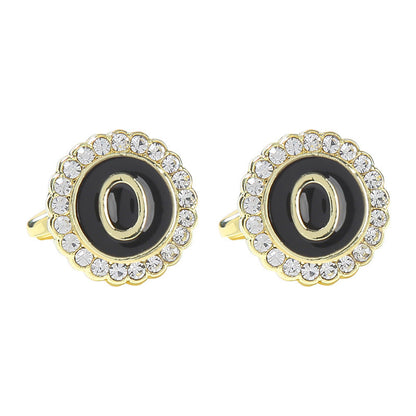 Round Diamond French Cufflinks Men&