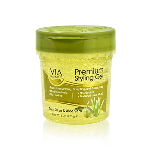 Via Natural Premium Styling Gel, Olive Oil &amp; Aloe, 8 oz