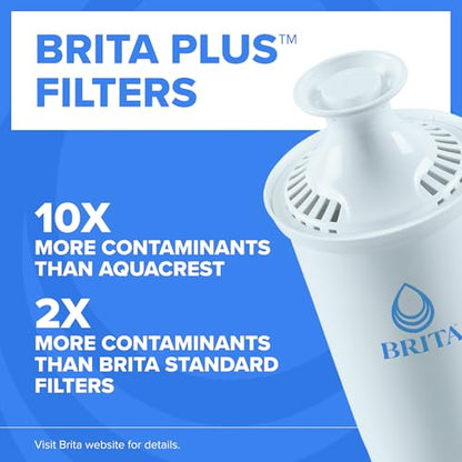 Brita XL 27 Cup Water Filter Pitcher, 1 Brita Plus Filter, Ultramax, Black