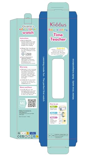 Kids Time Teacher Watch - Educational Analog Watch with Japanese Quartz Movement Ages 5-12