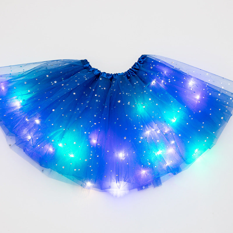 Magical &amp; Luminous  LED Princess Halloween Tutu Skirt Sequins Shiny Skirt