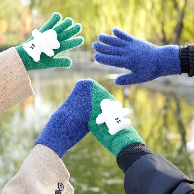 Fleece-lined, Windproof, Cute Cartoon Couple&
