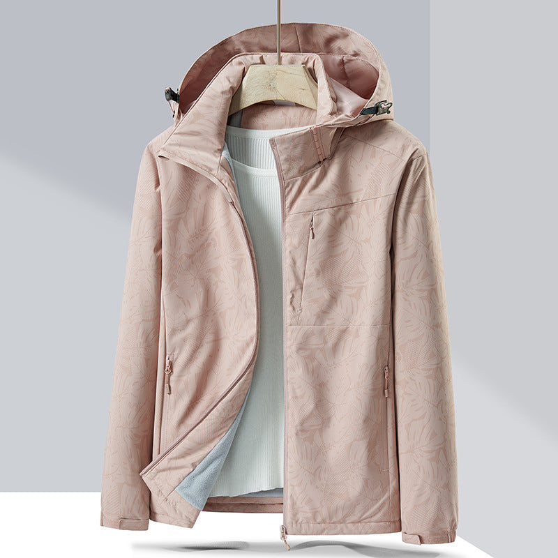 Couple Single-layer Jacket Windproof Sports Fleece-lined Padded Overalls