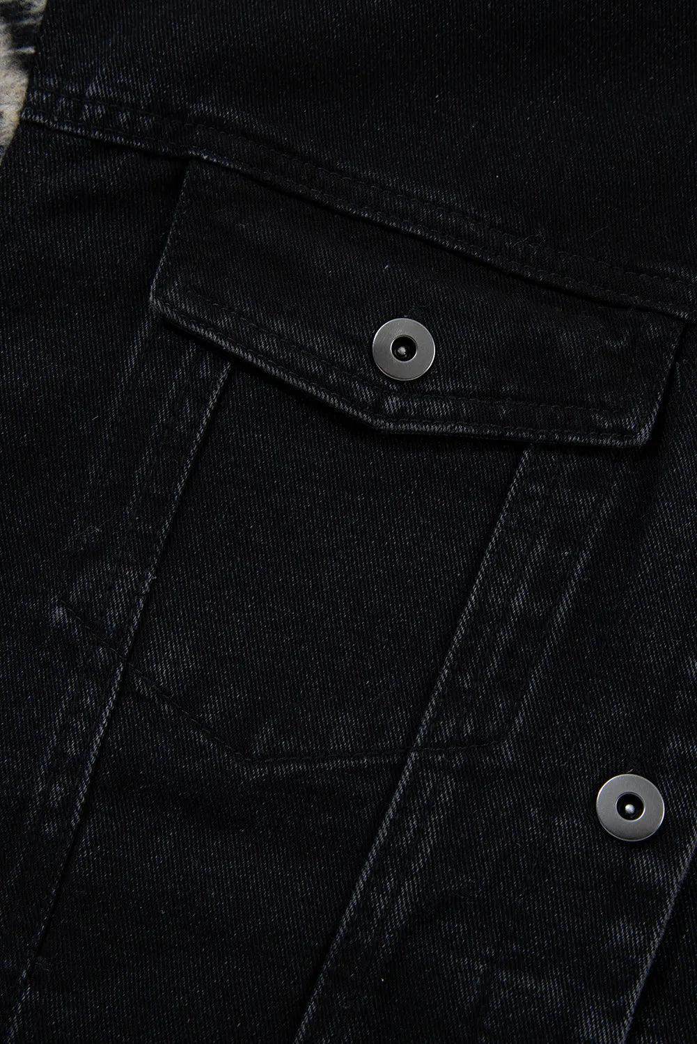 Drawstring Raw Hem Button Up Hooded Denim Jacket for Women