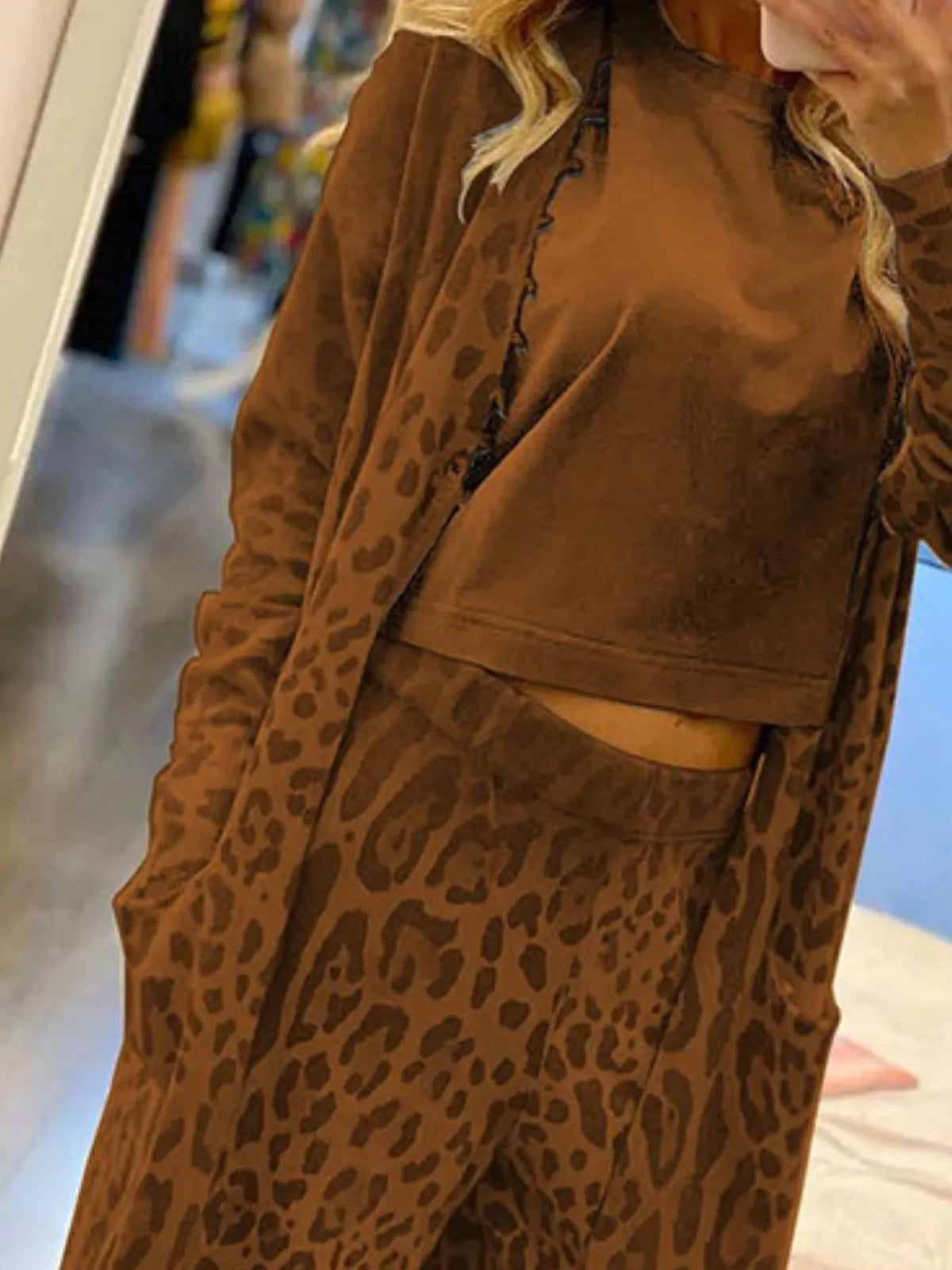 Long Sleeve Longline Outerwear and Pants Set