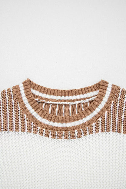 Striped Knit Long Sleeve Sweater