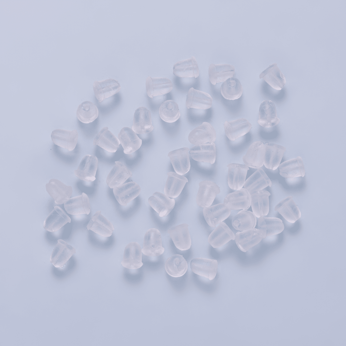 4.3mm x 3.5mm Clear Soft Silicone Rubber Earring Post Backings Set | Findings-00211