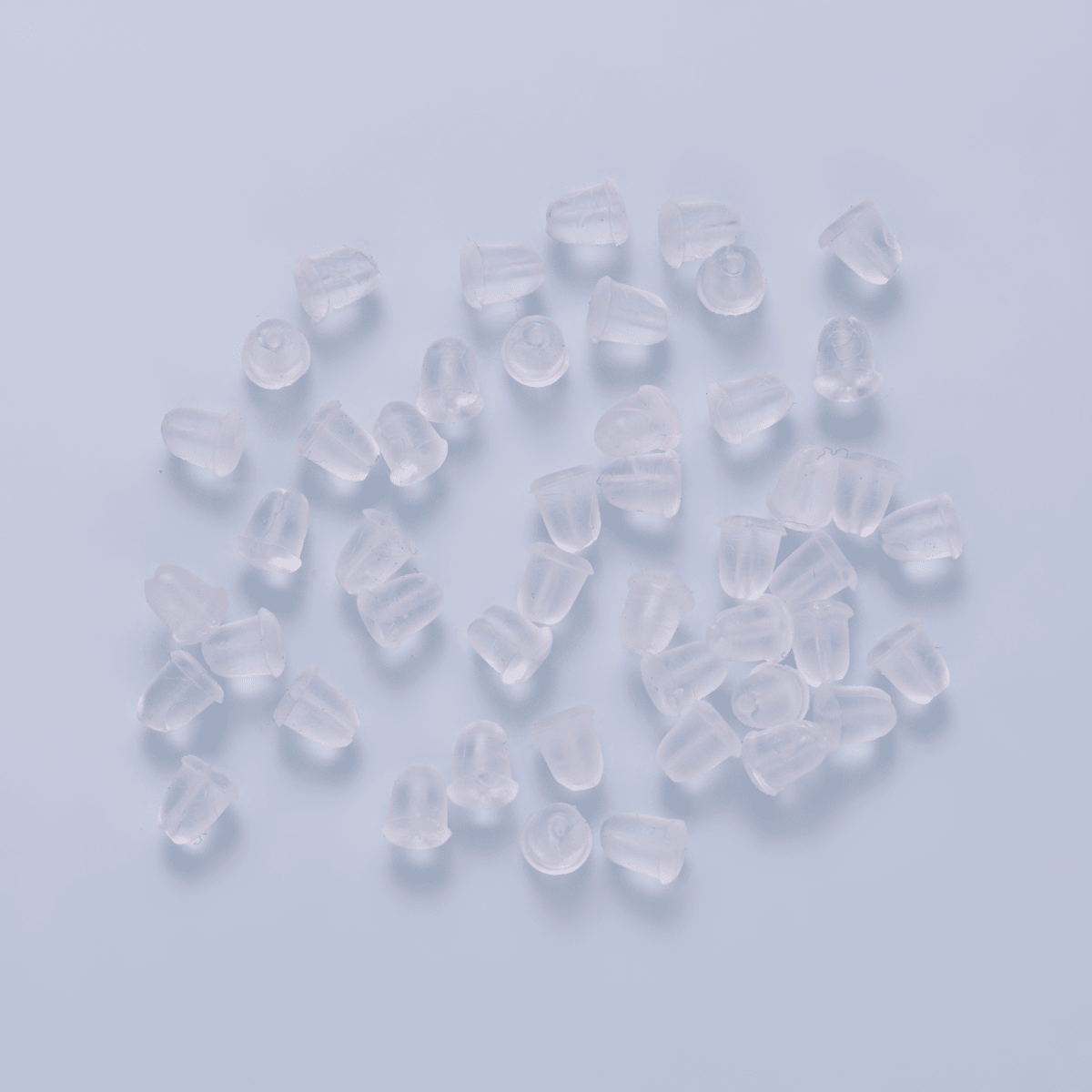 4.3mm x 3.5mm Clear Soft Silicone Rubber Earring Post Backings Set | Findings-00211