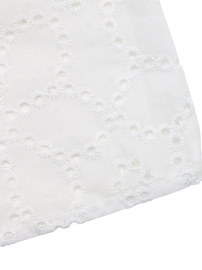 Eyelet Cutout Off-Shoulder Blouse