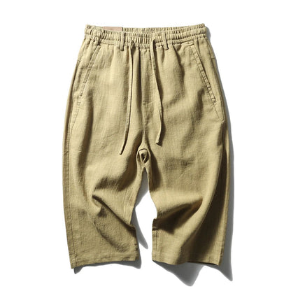 Casual Cool Breathable Cotton Linen Capri Pants