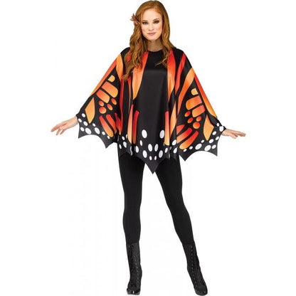 Monarch Butterfly Orange Poncho Women&
