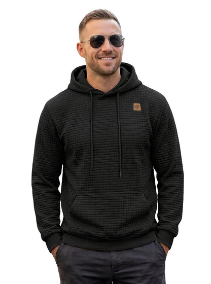 Mens Highly Elastic Jacquard Hooded Long-Sleeve Sweatshirt