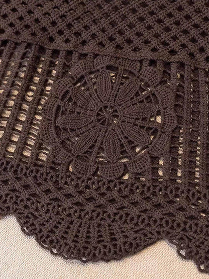 Openwork Scoop Neck Tank for Women in Sheer Cotton Style