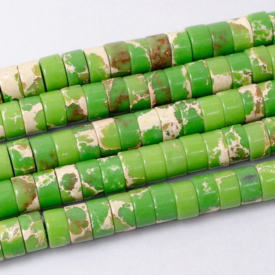 4.4mm Rondelle Natural Gemstone Heishi Bead Strand Findings | WA-2685 ~ WA-2713