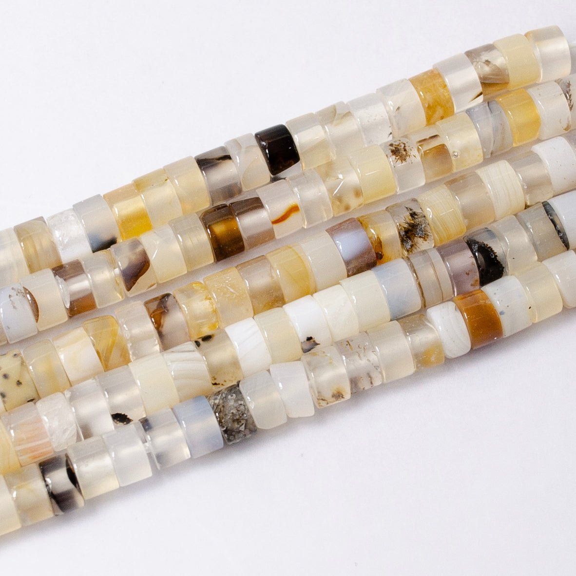 4.4mm Rondelle Natural Gemstone Heishi Bead Strand Findings | WA-2685 ~ WA-2713