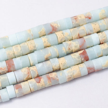 4.4mm Rondelle Natural Gemstone Heishi Bead Strand Findings | WA-2685 ~ WA-2713