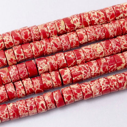 4.4mm Rondelle Natural Gemstone Heishi Bead Strand Findings | WA-2685 ~ WA-2713