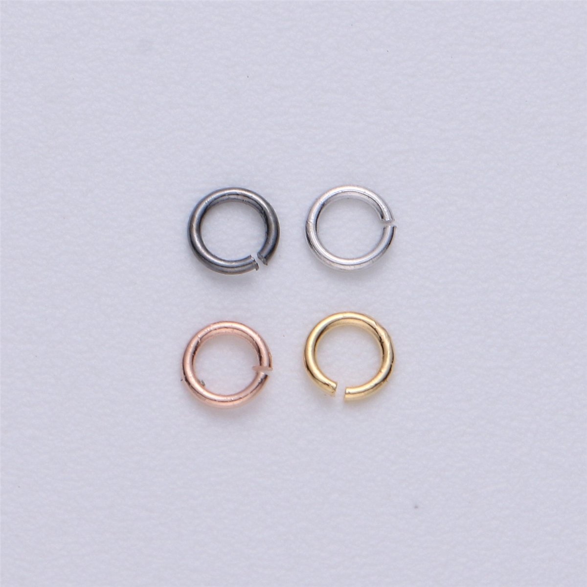 450 Pcs Silver Plated, Gold Plated, Gun Metal, Rose Gold Dainty O Shaped Jump Rings 3mm Open Jump Ring 24 gauge 0.50mm for Supply