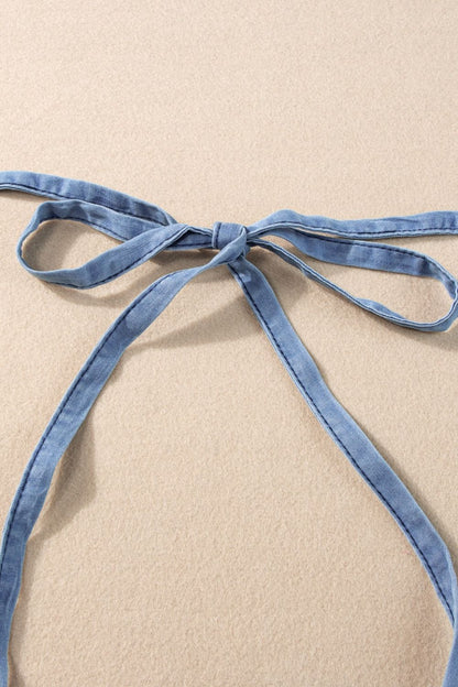 Square Neck Denim Overalls with Pockets