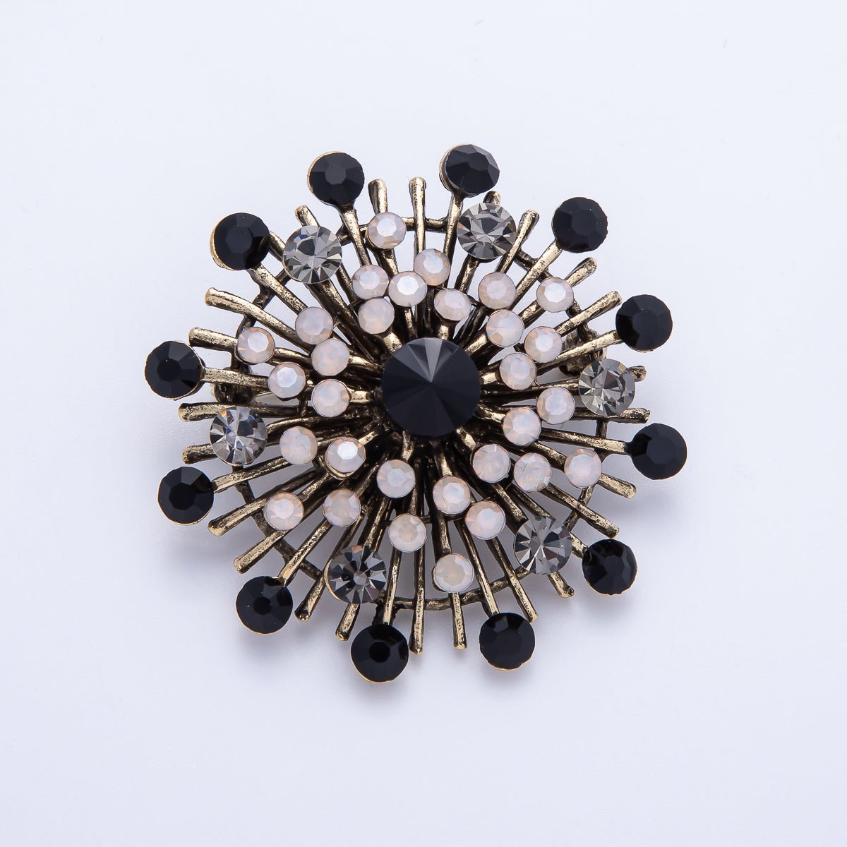 45mm Blue, Black Vintage Antique Sunburst Celestial Brooch Pin | BH-025 BH-026