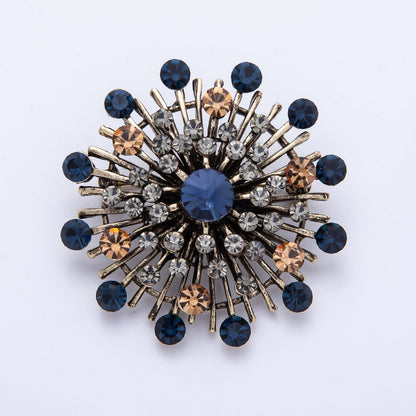 45mm Blue, Black Vintage Antique Sunburst Celestial Brooch Pin | BH-025 BH-026