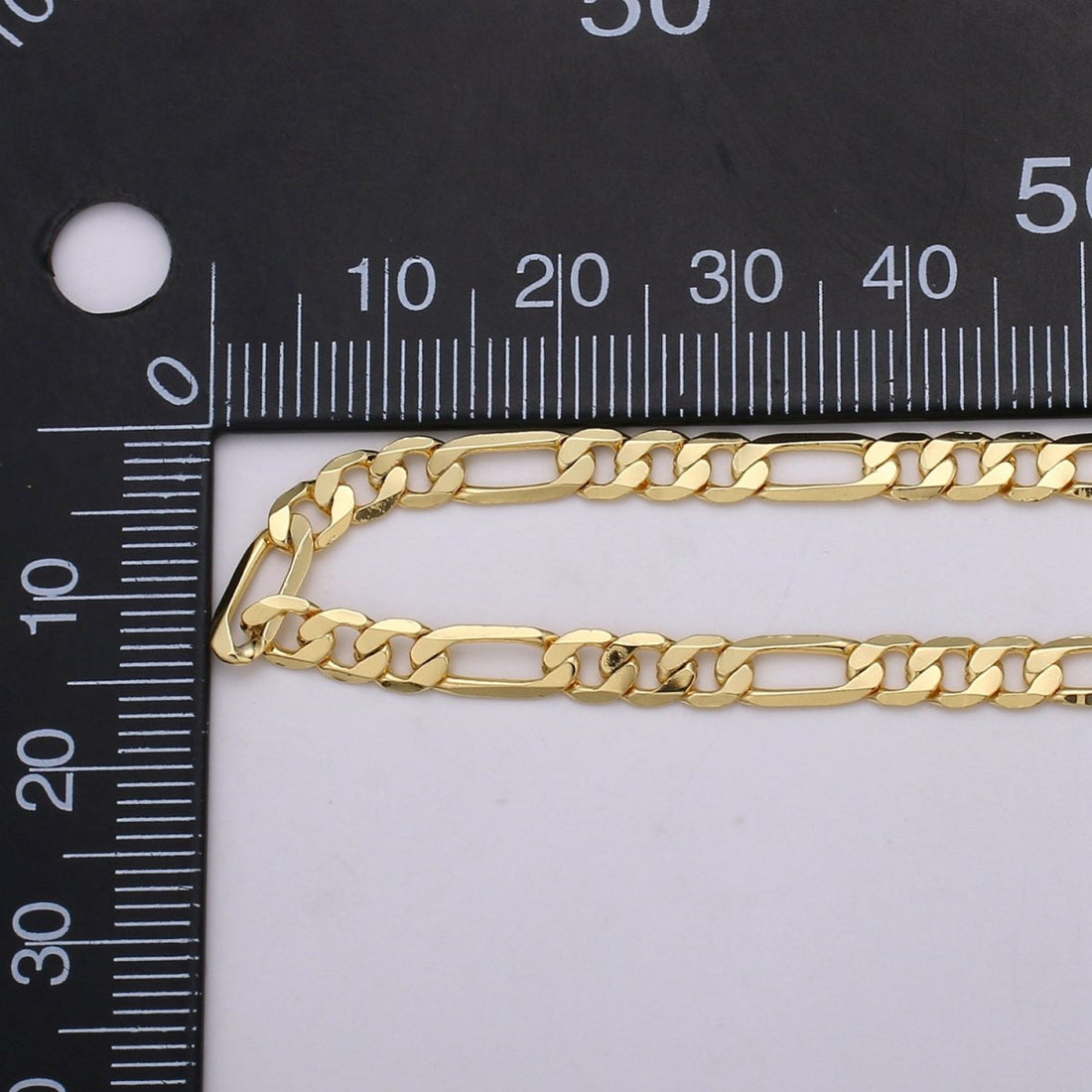 4.5mm FIGARO Chain, 16K Gold Filled Figaro Chain Flat Figaro Chain Jewelry Chain Sold by the Yard for Necklace Bracelet Anklet Supply | ROLL-377