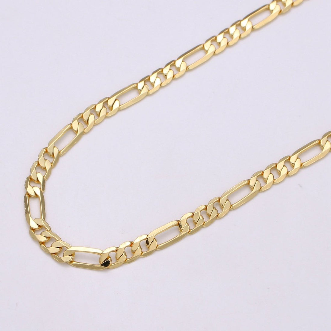 4.5mm FIGARO Chain, 16K Gold Filled Figaro Chain Flat Figaro Chain Jewelry Chain Sold by the Yard for Necklace Bracelet Anklet Supply | ROLL-377