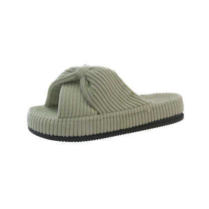Womens Cross-strap Flat Slide Sandals