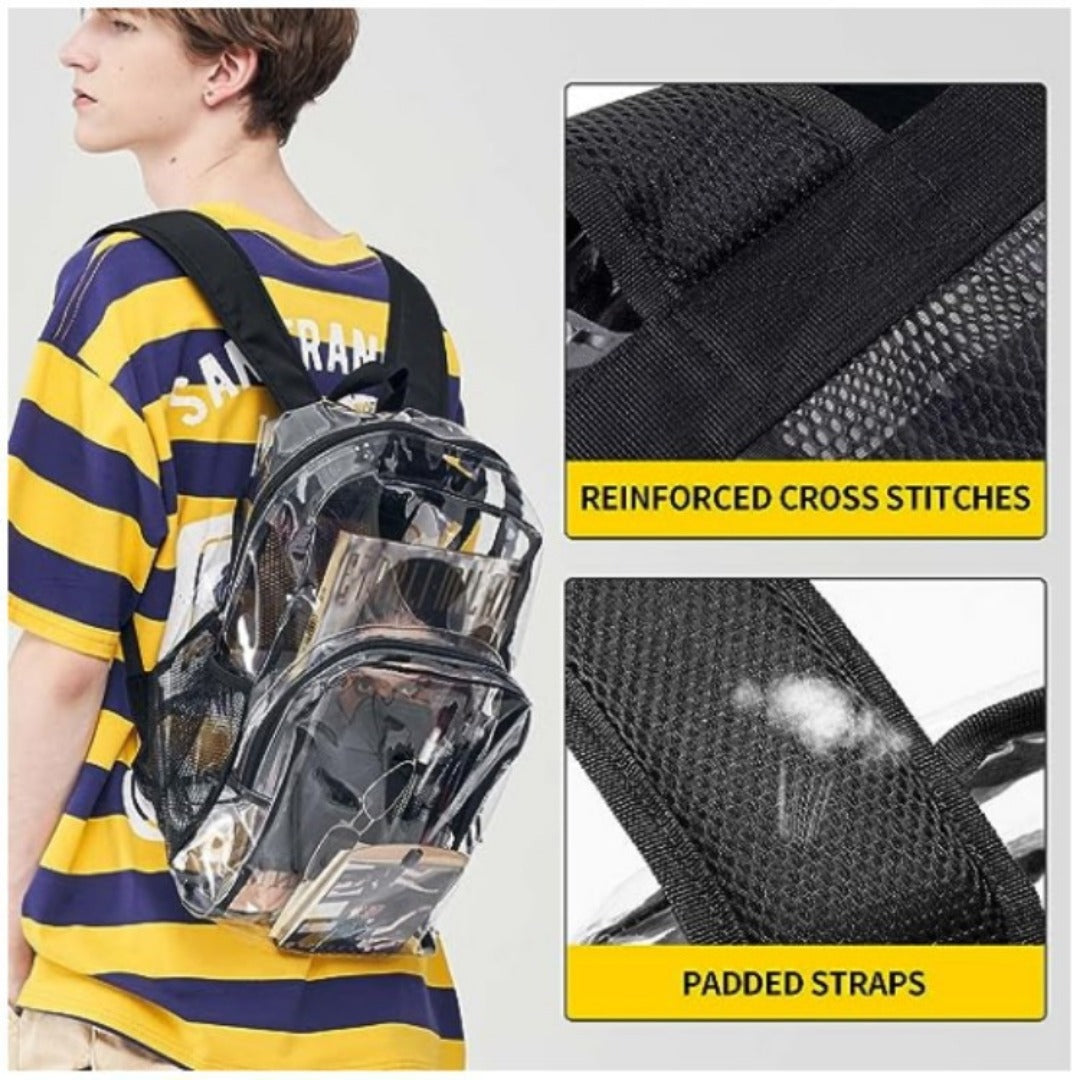 Transparent backpack, PVC transparent backpack, simple and fashionable versatile student backpack casual waterproof