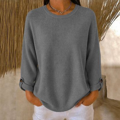New-style Knitted Pullover With A Crew Neck Casual Top