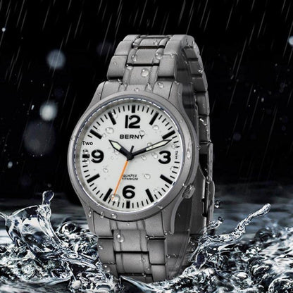 Bernie Mens Waterproof Highly Luminous Titanium Alloy Quartz Watch