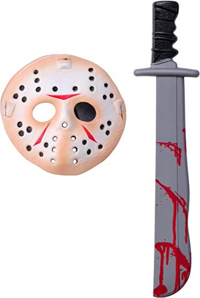 Friday the 13th Jason Mask &amp; Machete Costume Accessory Set