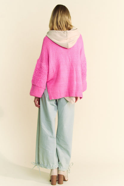 Back To School Sweater - Davi &amp; Dani Side Slit Open Front Long Sleeve Cardigan