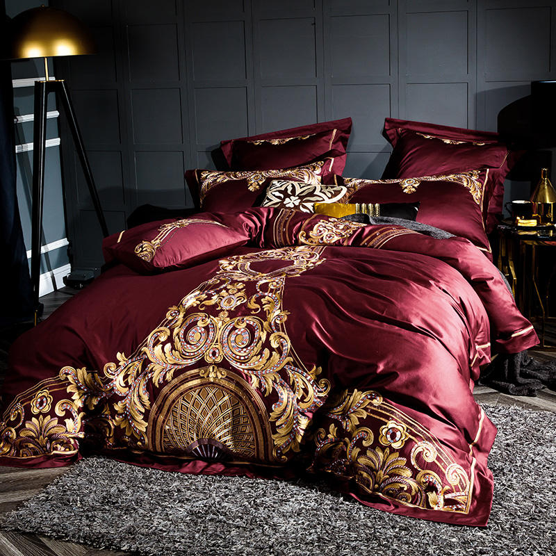 Embroidered Chinese cotton quilt cover bedding