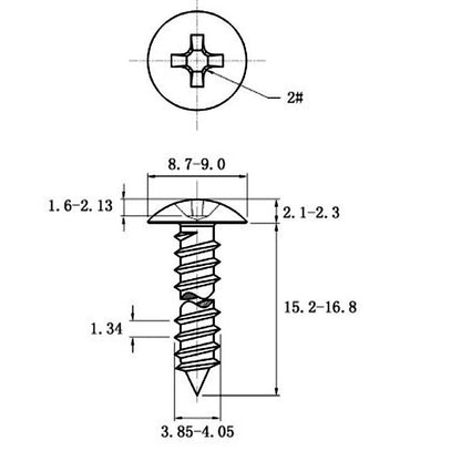 Stainless Steel Cross Big Head Self-tapping Screw Mushroom-shaped Haircut Round Head