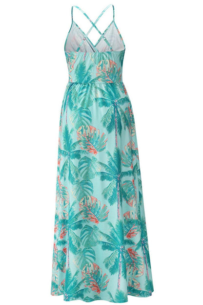 Crisscross Printed Surplice Cami Dress For Women